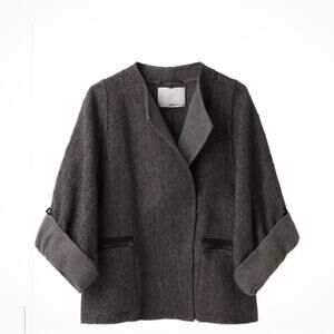 3.1 Phillip Lim Charcoal Cape with Zipper Accents